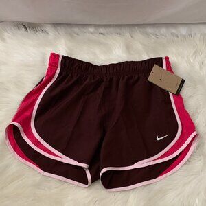 NIKE TEMPO Mid-Rise Brief-Lined Running Shorts om Wine/Hot Pink Sz MEDIUM